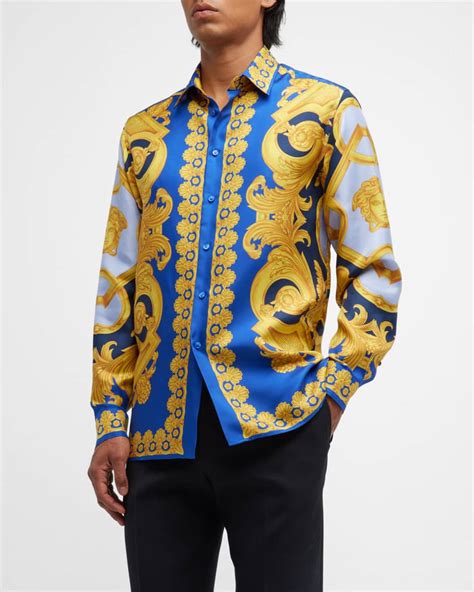 mens purple versace shirt|1st copy Versace shirt men.